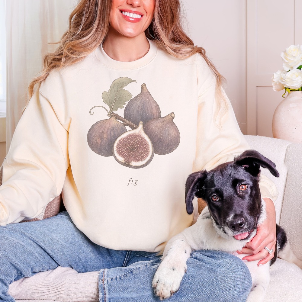 Fig on the Branch Fruit Graphic Sweatshirt